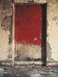 破旧红门 墙面斑驳景象