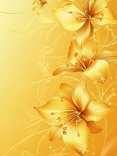金色花卉梦幻背景图