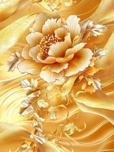 金色牡丹华丽纹理图案