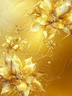 金色花卉梦幻背景图