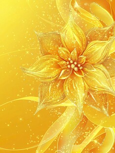 金色梦幻花朵背景图