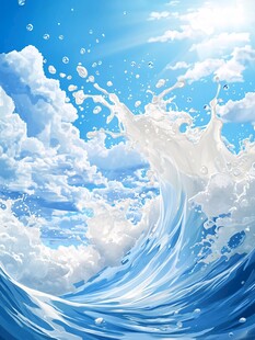 蓝色牛奶海浪梦幻天空景