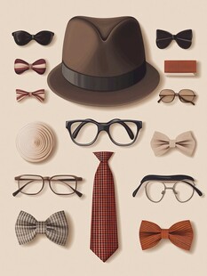 复古男士配饰集合展示