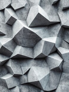 立体几何风格混凝土墙面