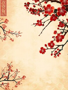 红梅迎春背景图