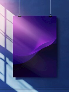 紫色渐变海报光影展示