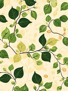 清新绿叶植物花纹图案