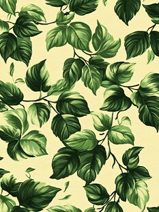 绿叶植物无缝背景图案