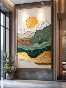 现代玄关立体山水装饰画