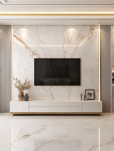 现代简约大理石电视背景墙