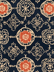 中式传统花卉几何纹图案