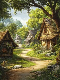 童话般的林间小屋村落