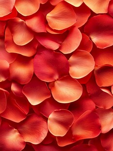 浪漫红玫瑰花瓣铺满画面