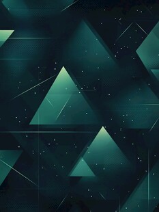 深绿三角几何星空背景图