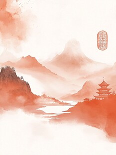 水墨山水间的古韵建筑