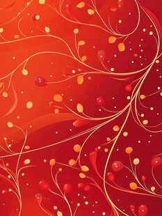 红色梦幻枝叶纹理背景图