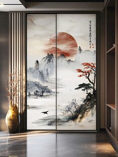 中式山水意境移门装饰画