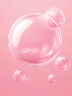 梦幻粉色透明气泡背景图