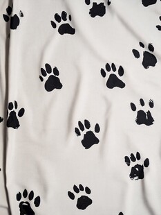 黑白爪印图案布料