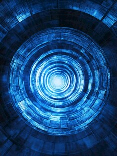 蓝色科技感环形隧道背景
