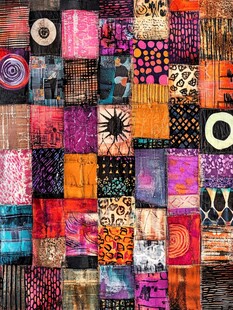 多彩拼布艺术图案展示