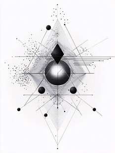 几何抽象艺术黑白图形设计