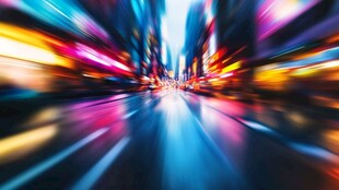 城市夜景光影动感轨迹