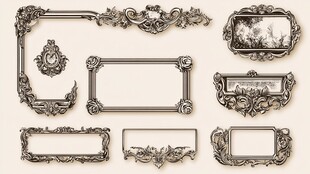 复古华丽装饰性边框集合