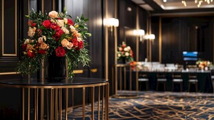 奢华室内的精致花卉装饰