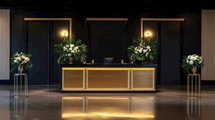 豪华酒店大堂接待台景观