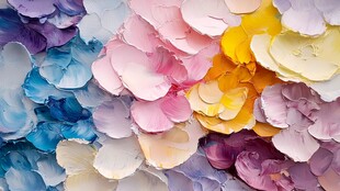 缤纷多彩的油画颜料纹理