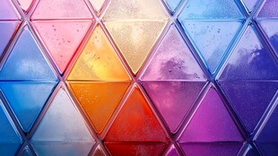 彩色三角几何拼接背景图