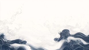 水墨海浪图