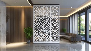 现代客厅精美镂空隔断装饰