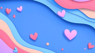 浪漫爱心渐变波纹背景图