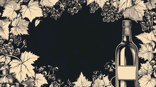 葡萄酒主题复古装饰背景图