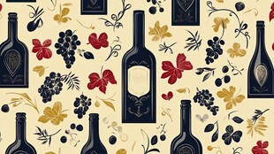 葡萄酒主题复古风格图案