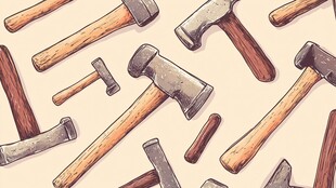 多样手绘锤子图案背景