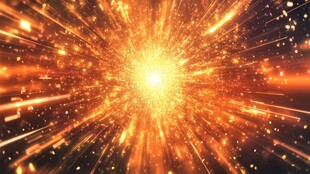 璀璨金色光线爆炸特效图