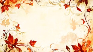 秋日花卉边框背景图