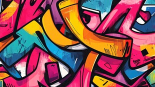 绚丽街头涂鸦艺术画面