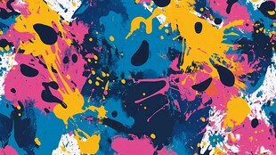 绚丽多彩泼墨风抽象图案