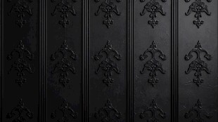 黑色雕花门板