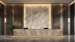 现代奢华大理石风格接待区