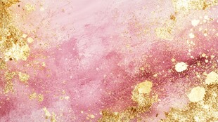 梦幻粉色金箔水彩背景图