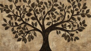 金属艺术树墙饰图案