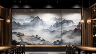 中式山水风餐厅雅致空间