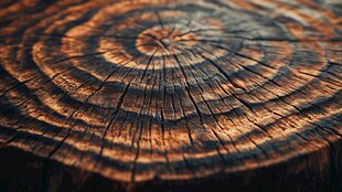 树桩年轮特写