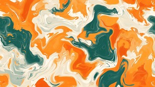 橙绿交融流体艺术图案