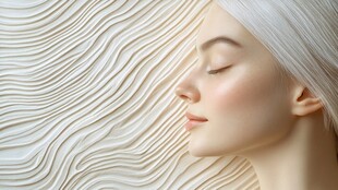 闭眼美少女的梦幻质感画面